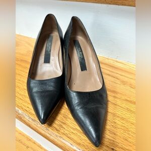 Via Spiga Leather Heels shoes size 7.5 black women shoes dress shoes